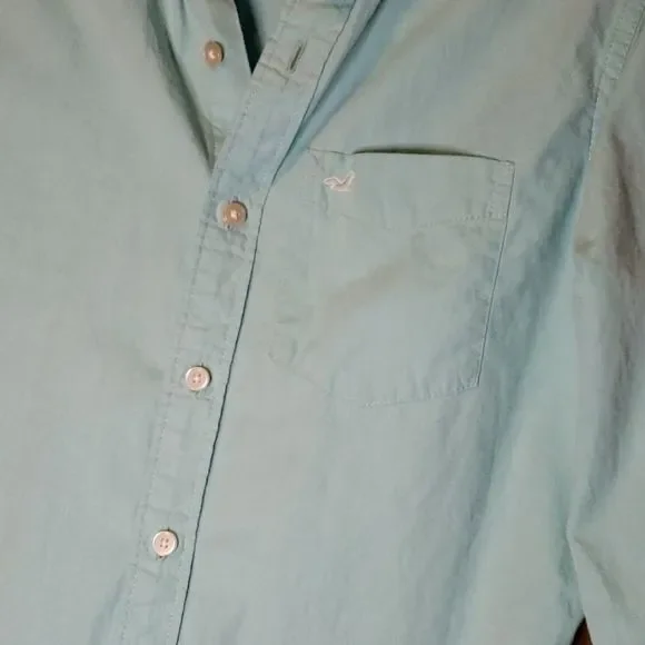 Men's Aqua Hollister Button Down Shirt - Picture 2 of 7